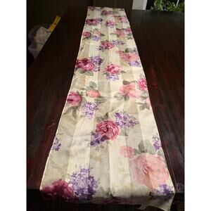 Vintage Made in Italy Floral Scarf-Pink Roses Purple Hydrangea Gold Th